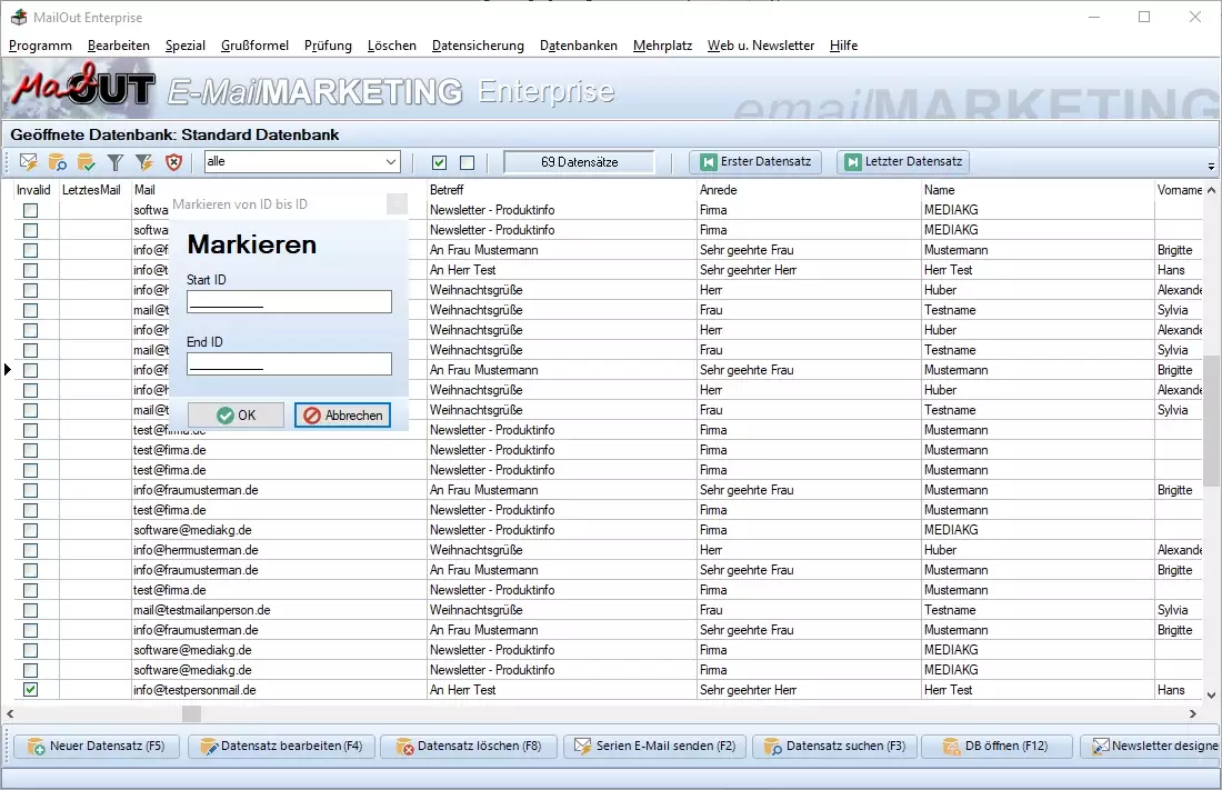 Newsletter Programm Anforderungen