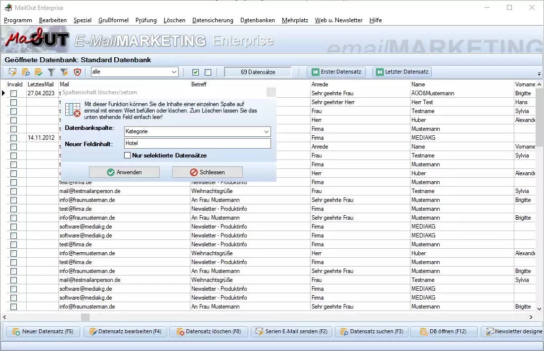 Newsletter Programm Rechtliches